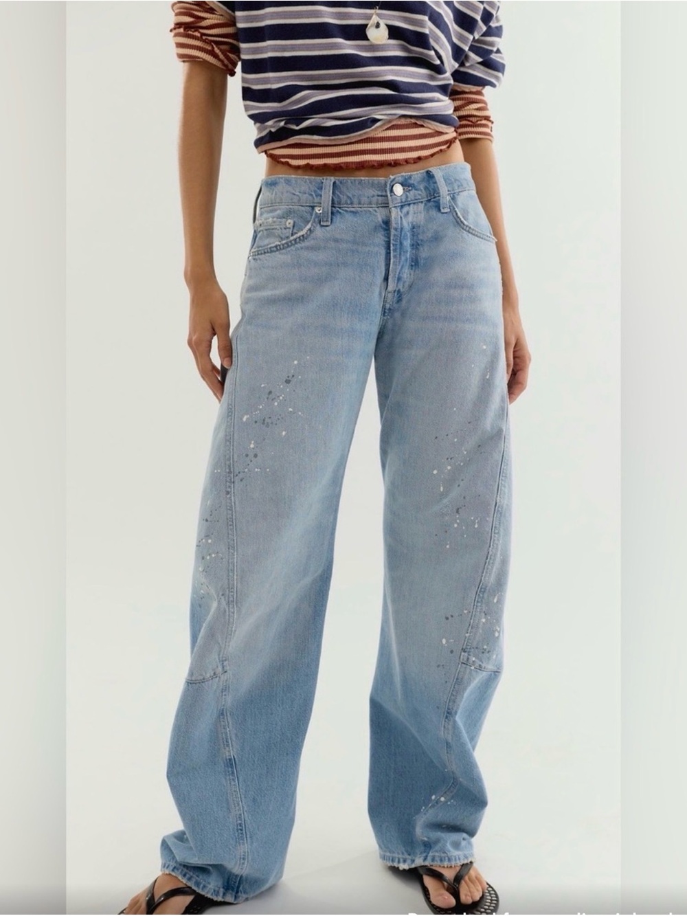 Free People We The Free Twisted Fable Low-Rise Bowed Jeans. Art School. 27